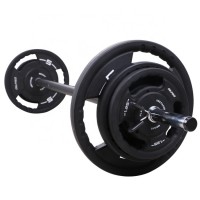 OKPRO Gym Equipment Weight Lifting Black TPU Barbell Weight Set/Barbell Set