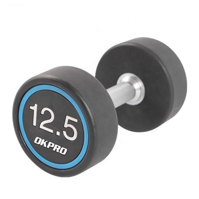 Fitness Commercial Round Head PU Coated Cast Iron Dumbbell