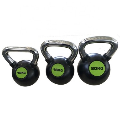 Chromed Handle Rubber Coated Weightlifting Kettlebell