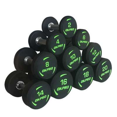 Commercial Dumbell Weights Set Gym Equipment Fitness Black PU Round Dumbbell