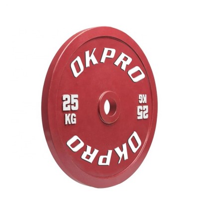 OKPRO Fitness Weightlifting KG Steel Bumper Plates Powerlifting Calibrated Plate