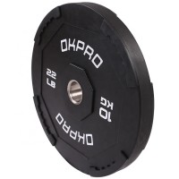 OKPRO Bumper Weight Plate Gym Fitness Black Rubber Bumper Plate