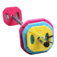 OKPRO Weightlifting Equipment 20kg Rubber Color Barbell Weight Set/Barbell Set